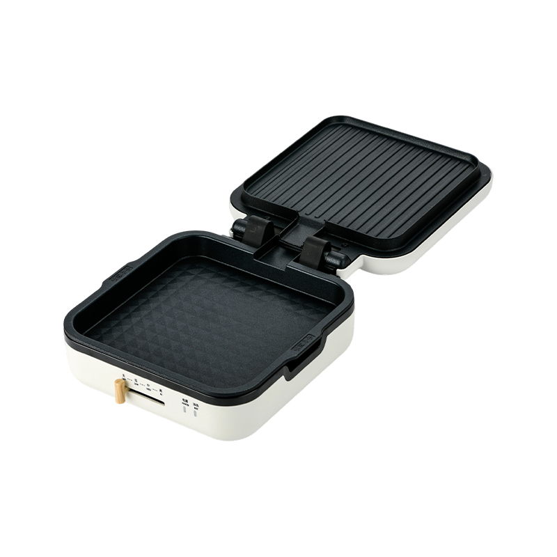 BJX-S017 Teglia da 24x24 cm con griglia (controllo della temperatura + manico con venature del legno)