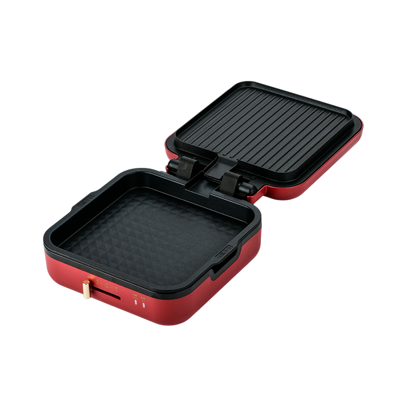 BJX-S017 Teglia da 24x24 cm con griglia (controllo della temperatura + manico con venature del legno)