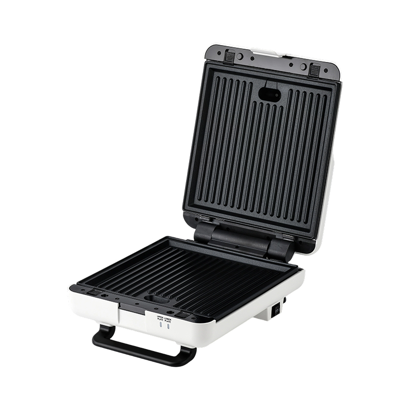 BJX-S026 Piastra per panini e grill aperta a 180° a 4 fette con controllo a 3 livelli e vaschetta raccogligocce olio