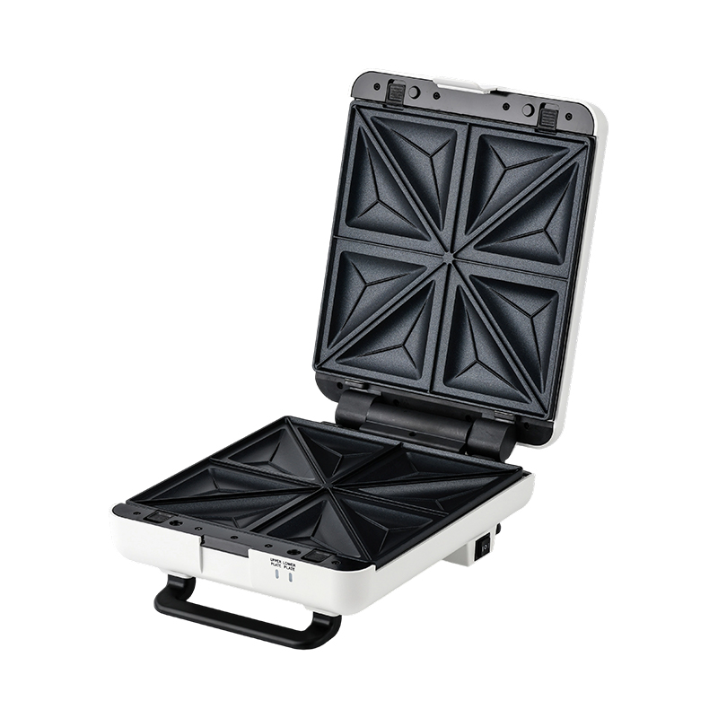 BJX-S026 Piastra per panini e grill aperta a 180° a 4 fette con controllo a 3 livelli e vaschetta raccogligocce olio