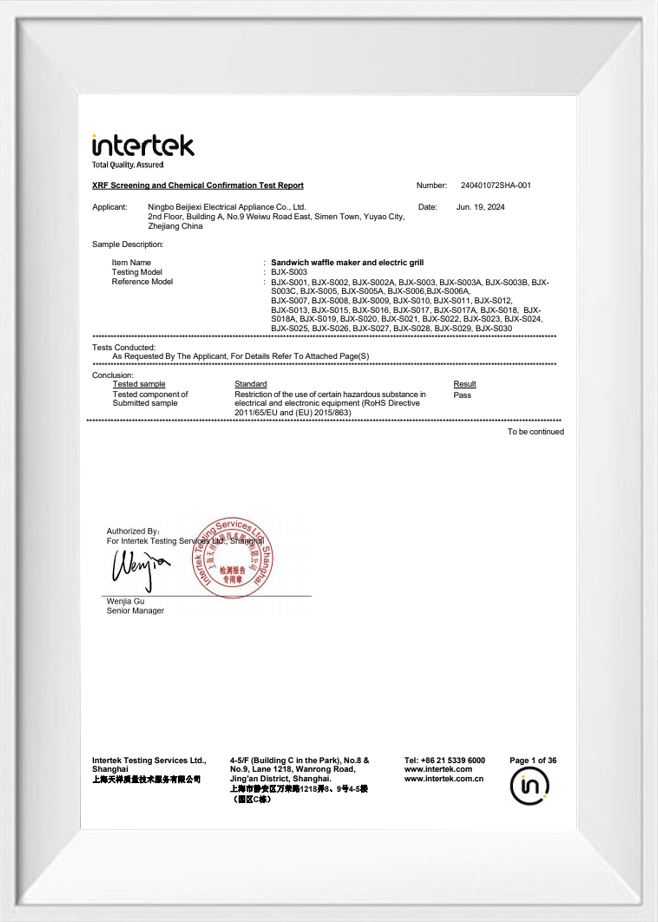 Screening Xrf e rapporto sui test di conferma chimica